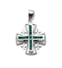 Sterling Silver with Opal Jerusalem Cross Pendant